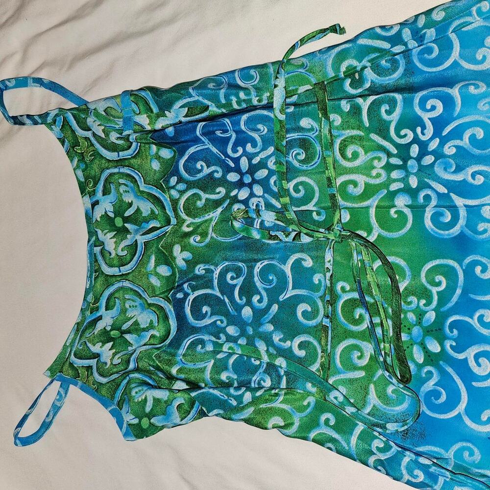 Blue green dress with